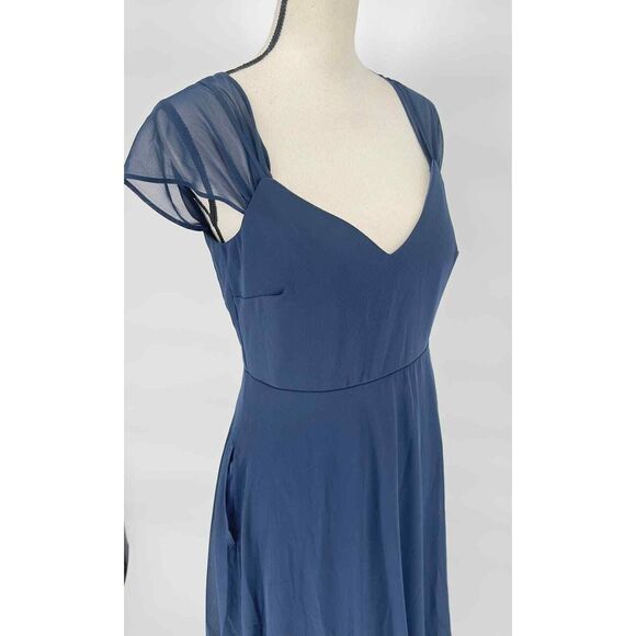 Birdy Grey women's Convertible Dress‎ Devin Chiffon Navy Size Medium - Picture 14 of 16